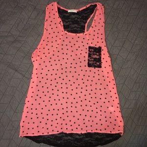 Polka Dot & Lace Racerback